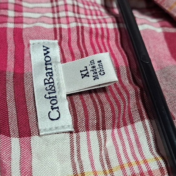 Croft & Barrow Pink Plaid Button Down Top #New PTP:22" Length 29.5" - Picture 2 of 6